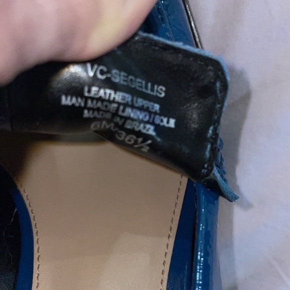 Vince Camuto Blue Patent Loafers - Picture 6 of 7